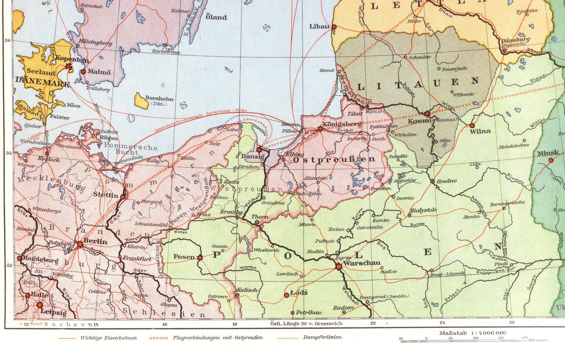 Карта пруссии до 1939 года на русском языке