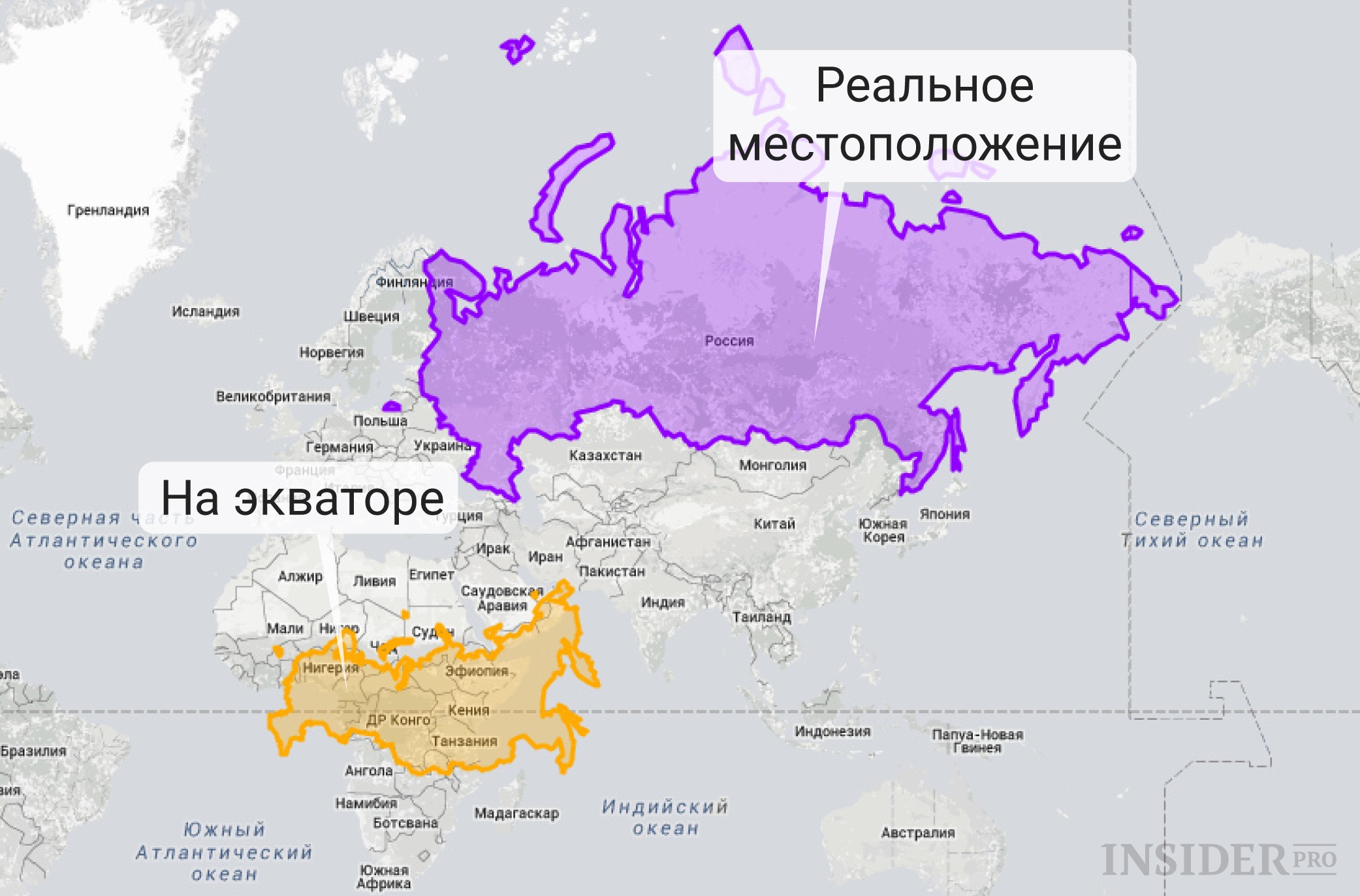 Размеры территории России