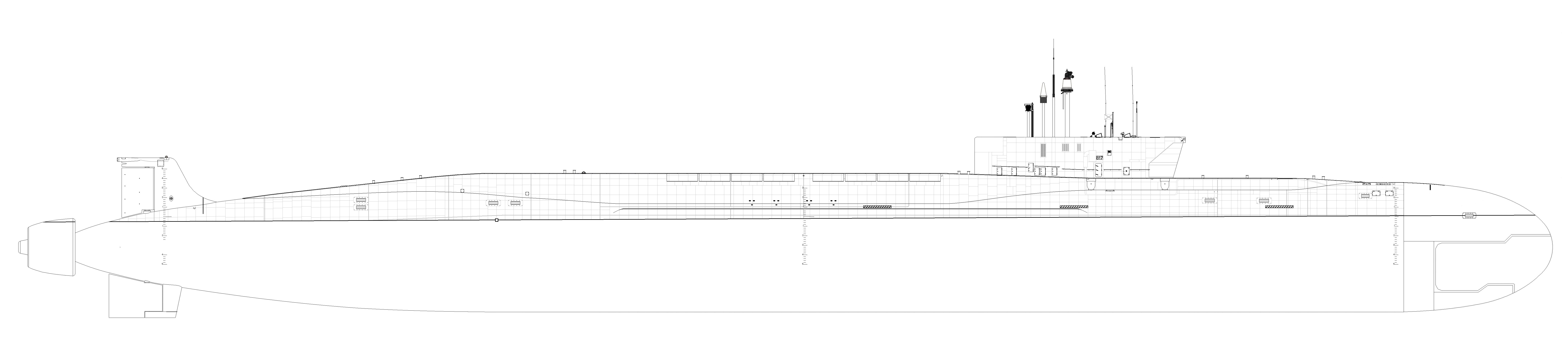 Подводная лодка борей чертеж